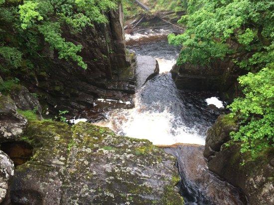Bracklinn Falls Bridge and Callander Crags